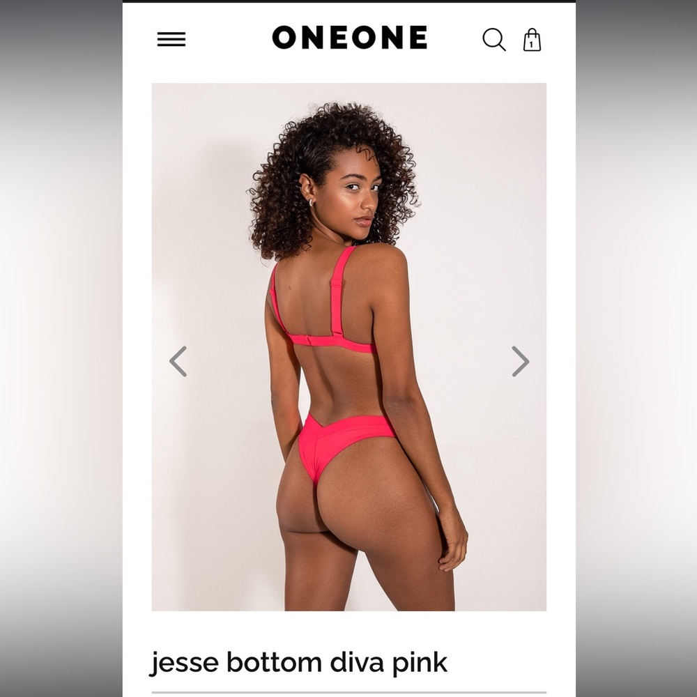 ONEONE Swim Jesse Bikini Bottom in Diva Pink